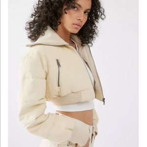 NWT UO Lily Corduroy Cropped Puffer Jacket